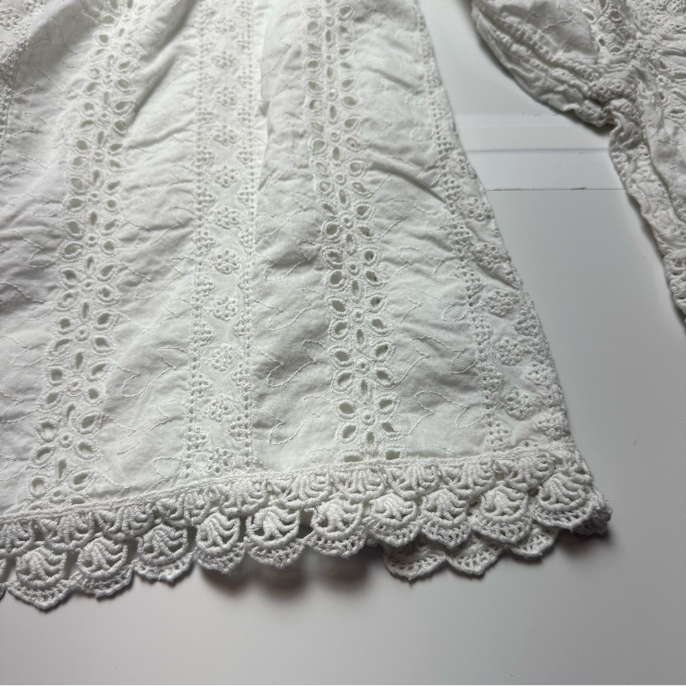Signature Studio Eyelet Lace Off-Shoulder BlouseCottonBoho Cottagecore Festival - Picture 4 of 12